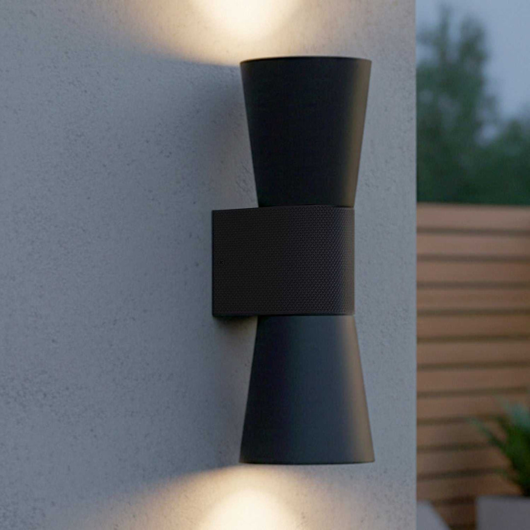 Rami Two Light Outdoor Wall Lantern in Sand Black Canarm Canada