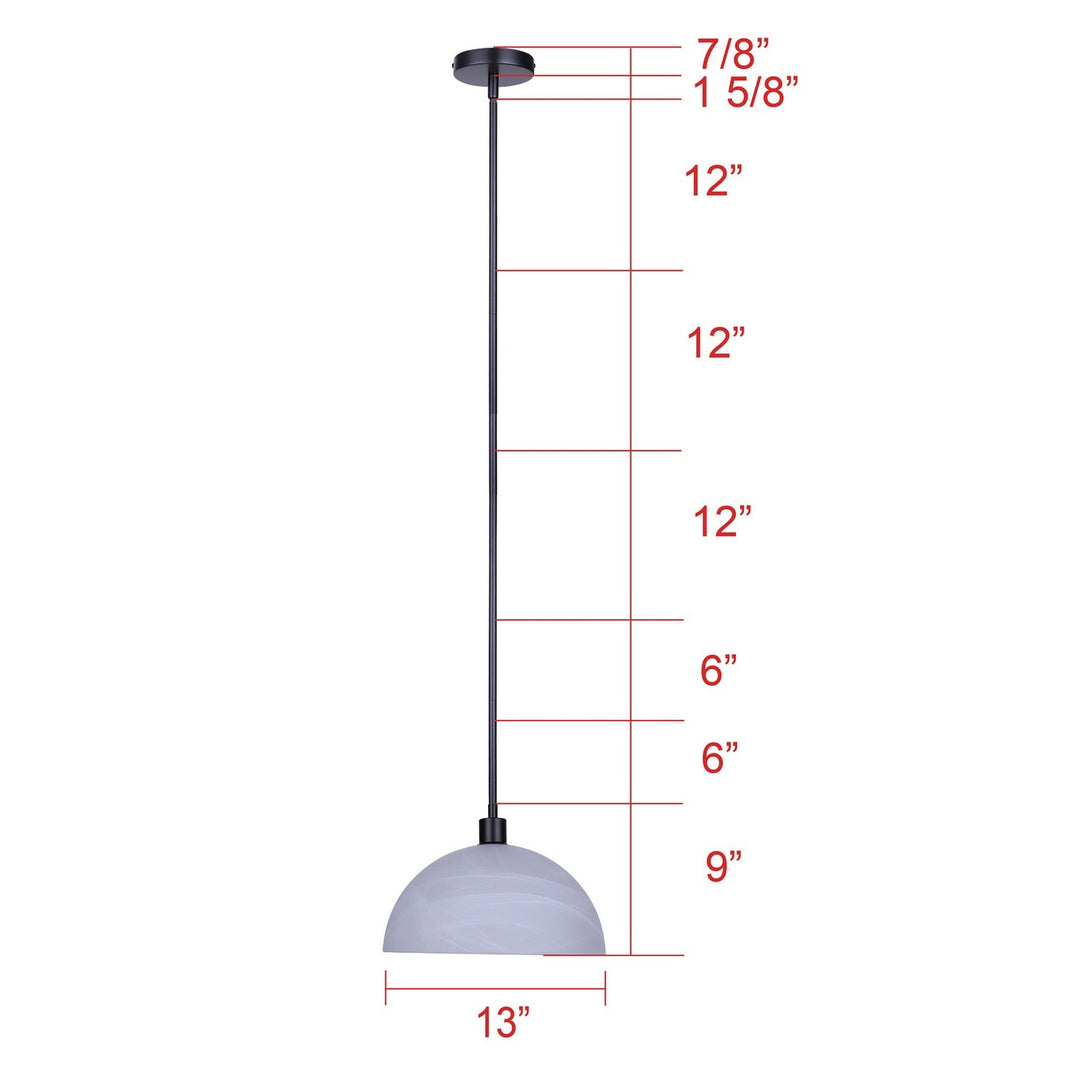 Marek One Light Pendant in Matte Black Canarm Canada