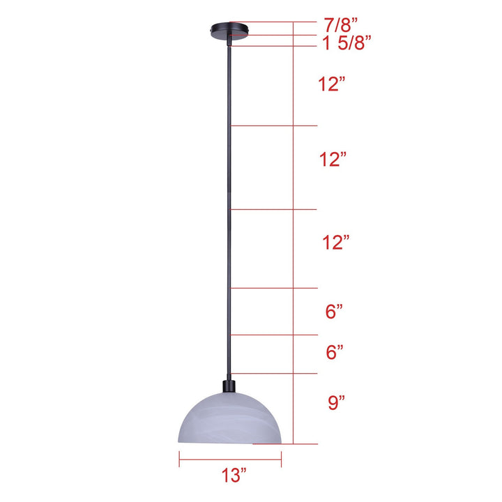 Marek One Light Pendant in Matte Black Canarm Canada