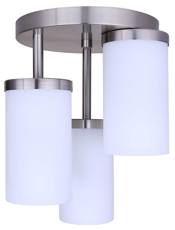 Britton Three Light Semi-Flush Mount in Brushed Nickel Canarm Canada
