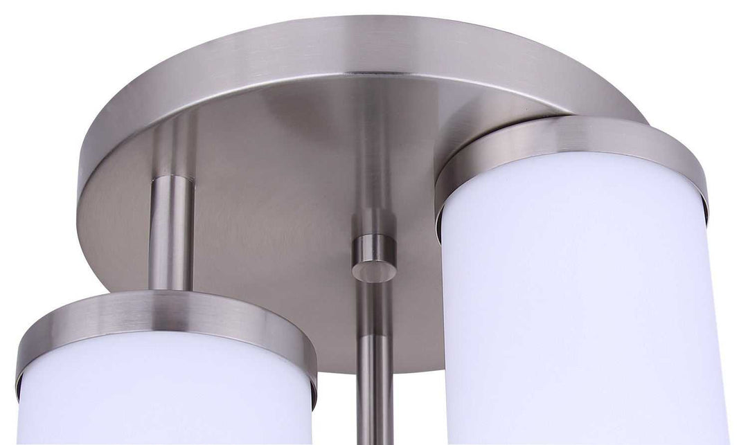 Britton Three Light Semi-Flush Mount in Brushed Nickel Canarm Canada