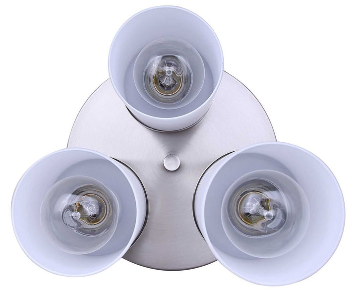 Britton Three Light Semi-Flush Mount in Brushed Nickel Canarm Canada