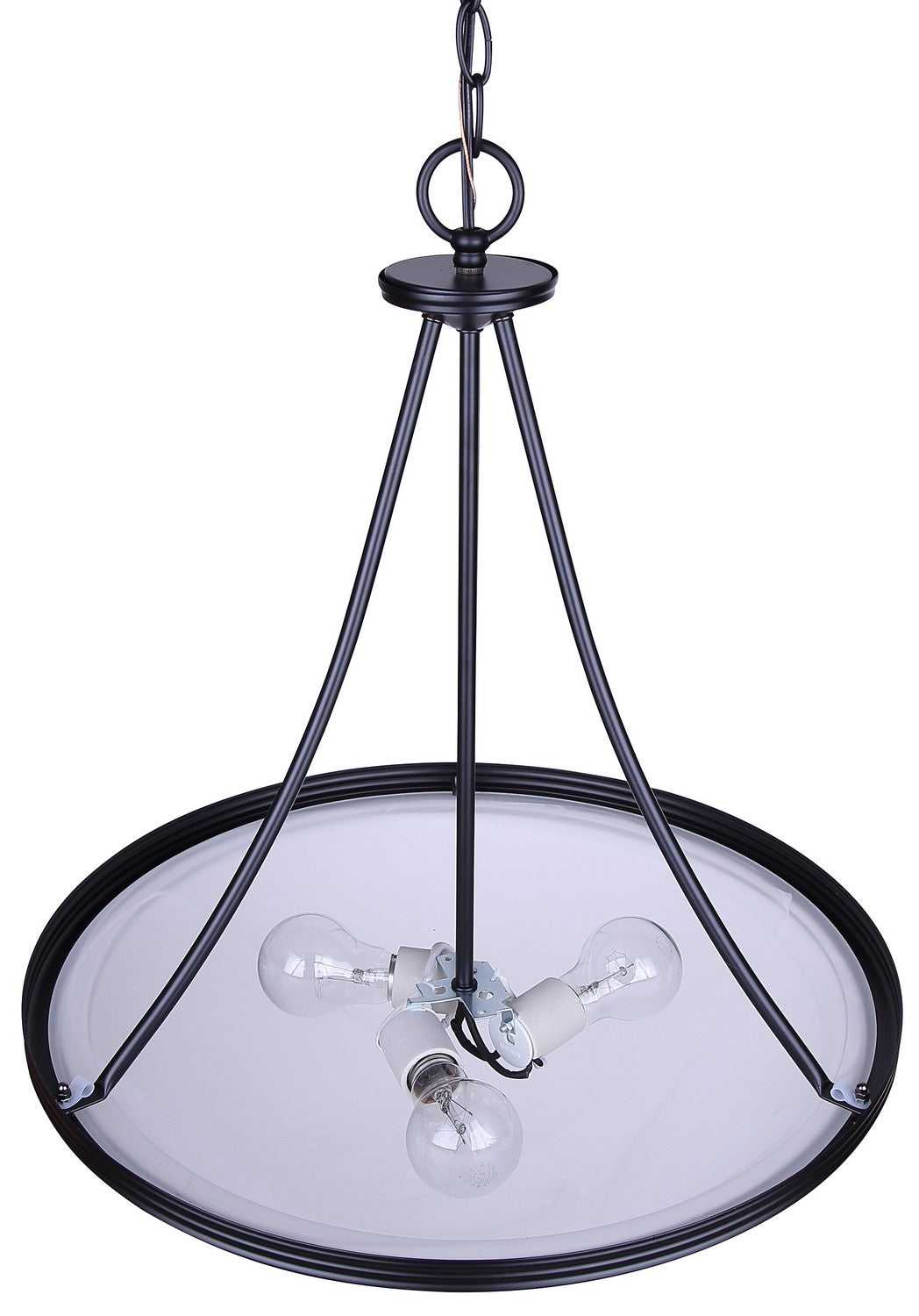 Devon Three Light Chandelier in Matte Black Canarm Canada