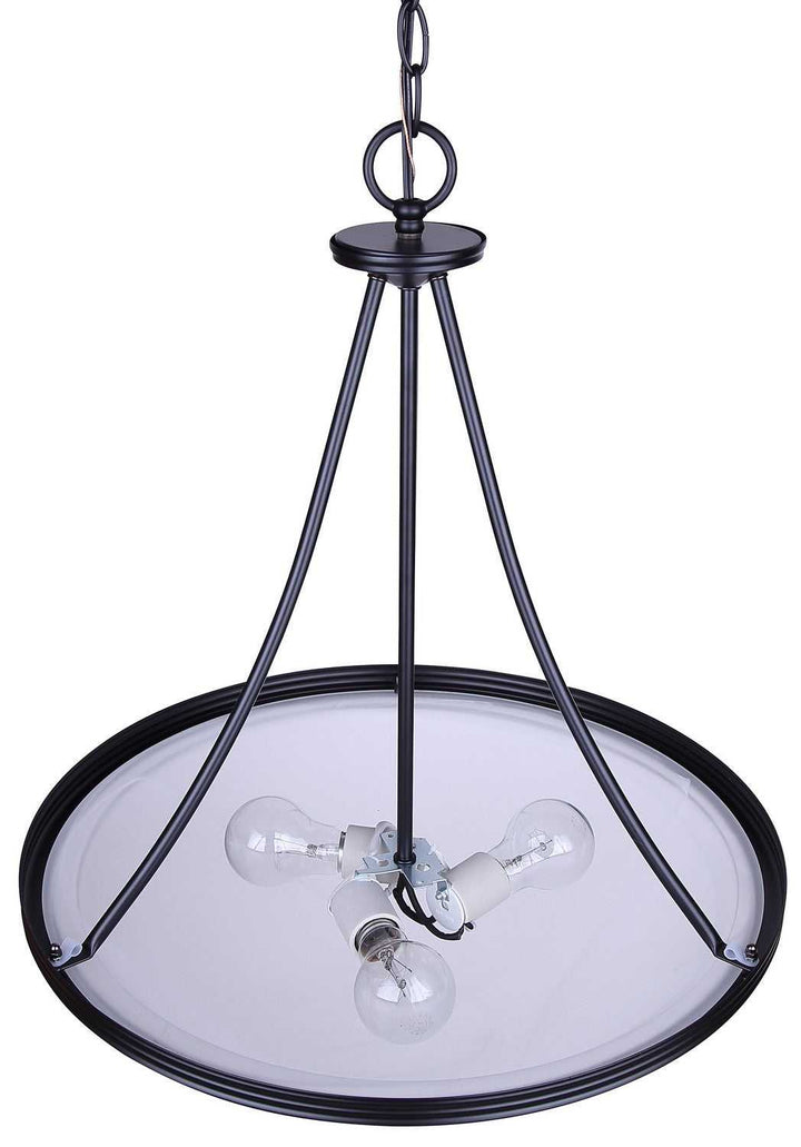 Devon Three Light Chandelier in Matte Black Canarm Canada