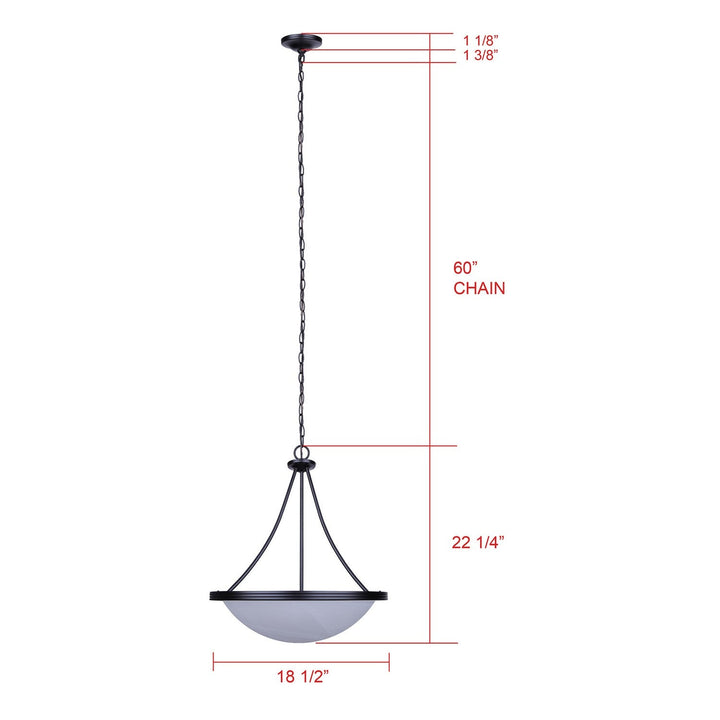 Devon Three Light Chandelier in Matte Black Canarm Canada
