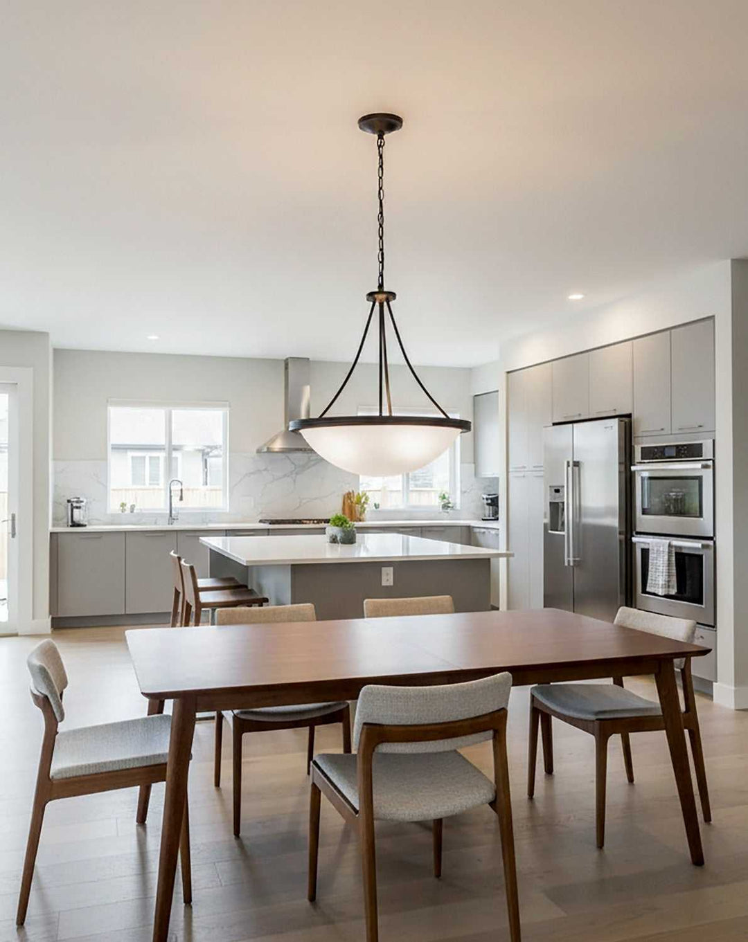 Devon Three Light Chandelier in Matte Black Canarm Canada