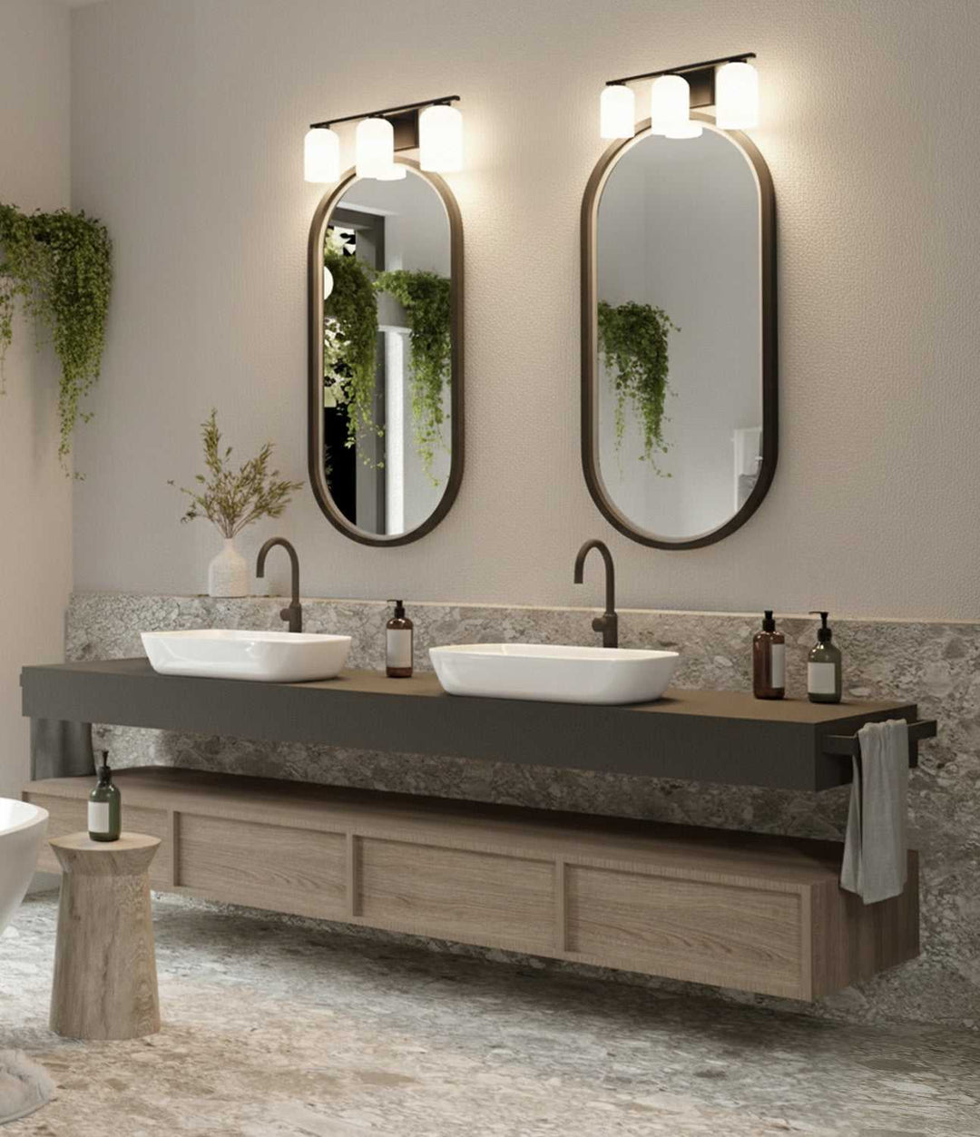 Bram Three Light Vanity in Matte Black Canarm Canada