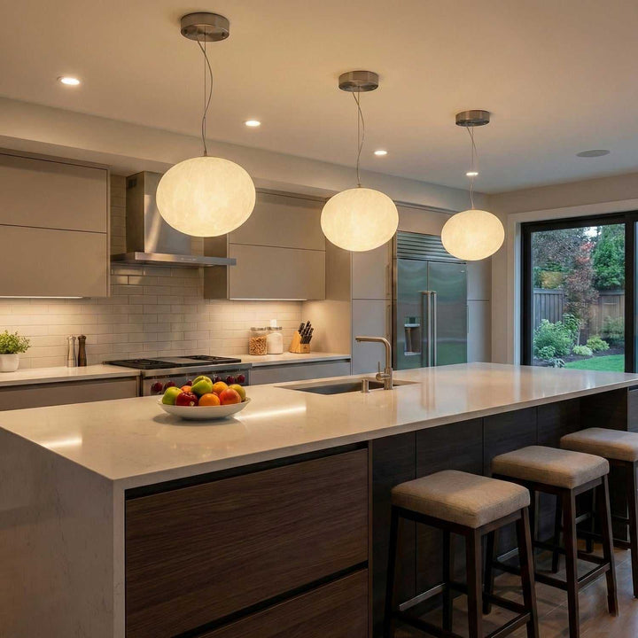 Portico LED Pendant in Satin Nickel Artcraft Canada