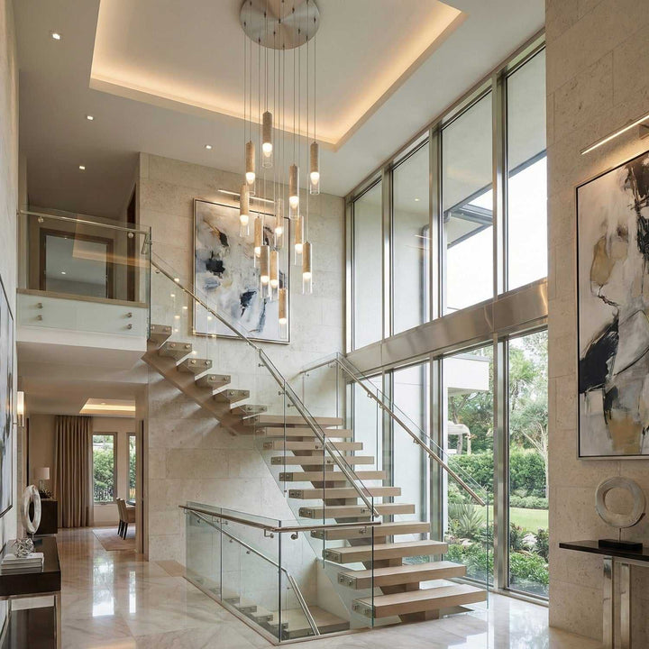 Zara LED Chandelier in Brushed Nickel Artcraft Canada