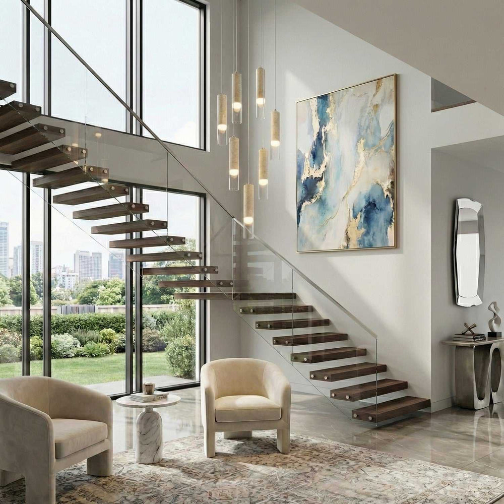 Zara LED Chandelier in Brushed Nickel Artcraft Canada