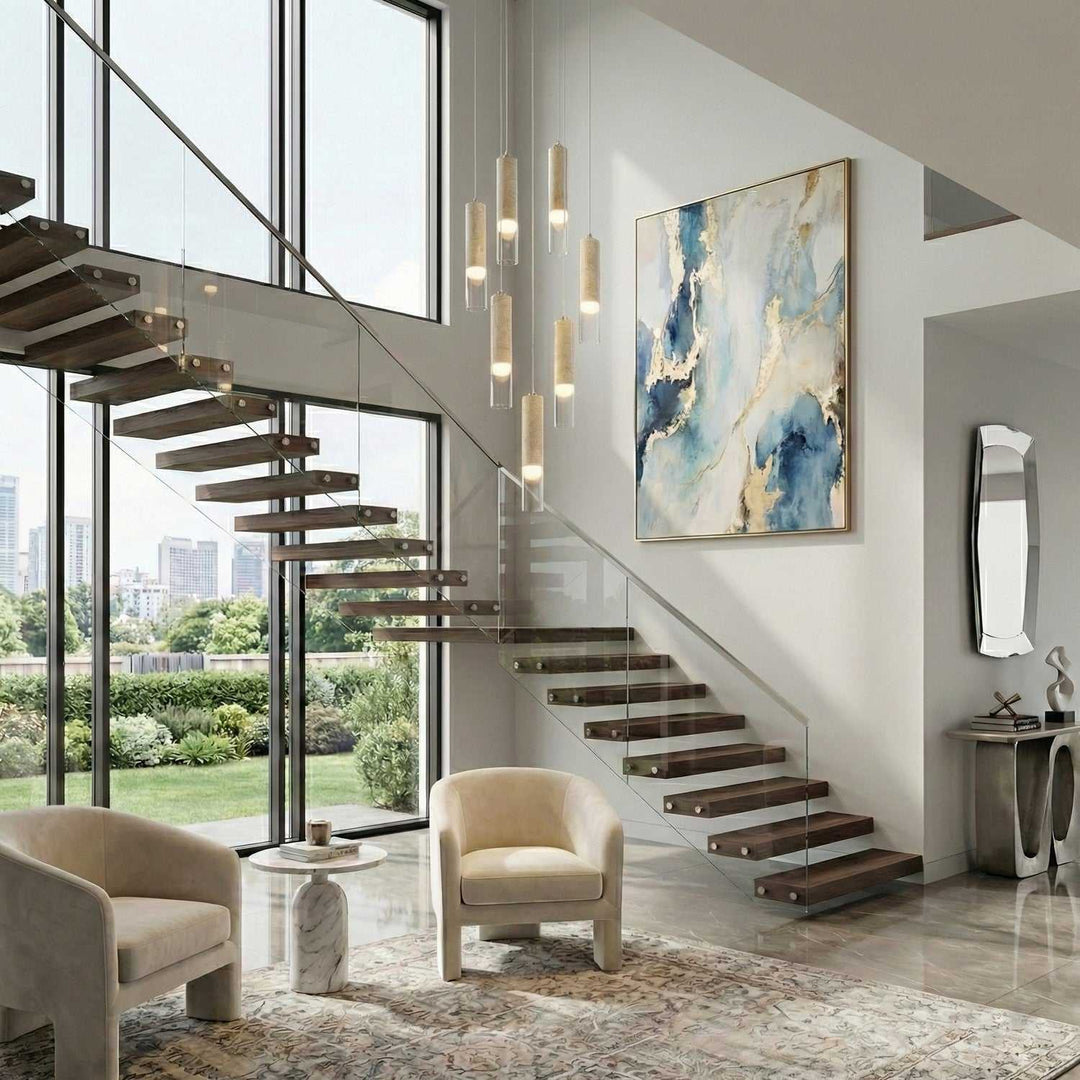 Zara LED Chandelier in Brushed Nickel Artcraft Canada