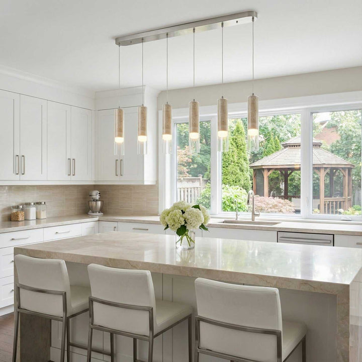 Zara LED Island Pendant in Brushed Nickel Artcraft Canada