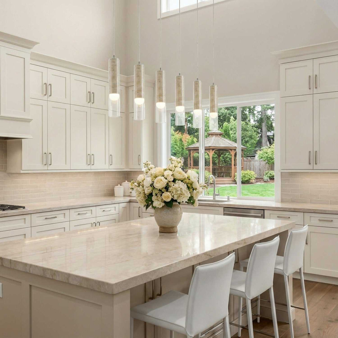 Zara LED Island Pendant in Brushed Nickel Artcraft Canada