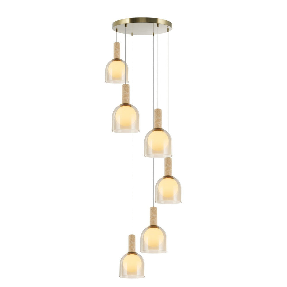 Artcraft Canada - SC13386BR - Six Light Pendant - Juna - Brass