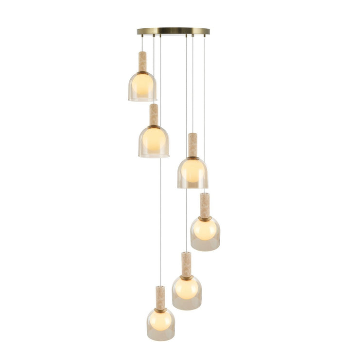 Artcraft Canada - SC13386BR - Six Light Pendant - Juna - Brass