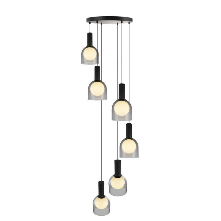 Juna Six Light Pendant in Black Artcraft Canada