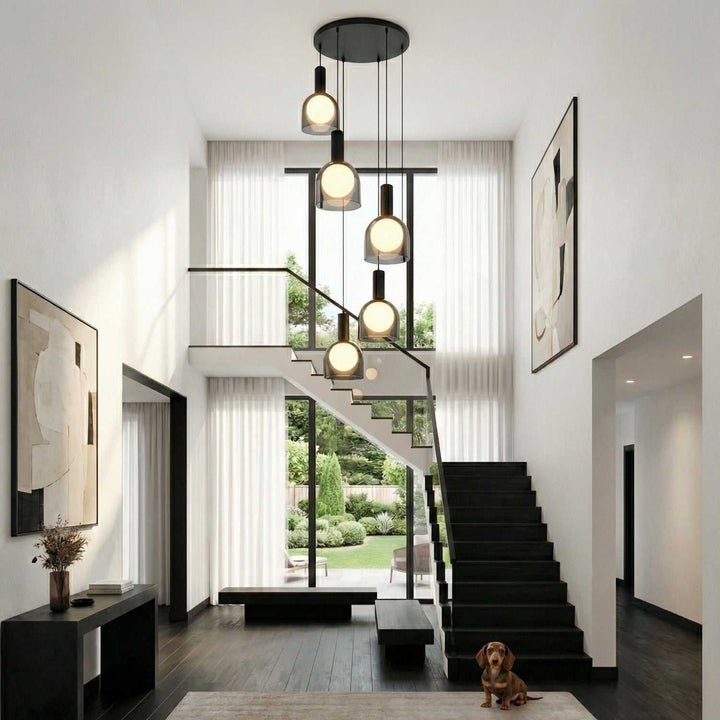 Juna Six Light Pendant in Black Artcraft Canada
