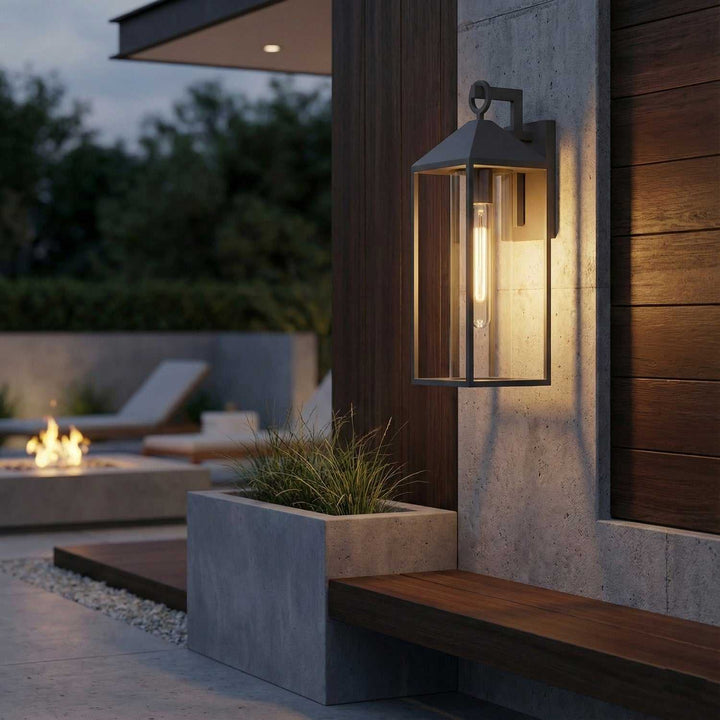 Portside One Light Outdoor Lantern in Black Artcraft Canada