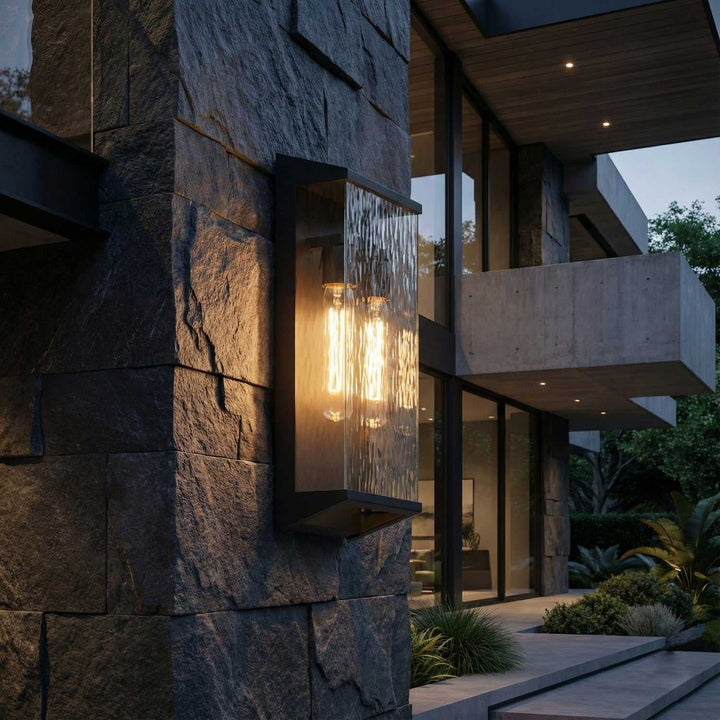 Azure Two Light Outdoor Lantern in Black Artcraft Canada