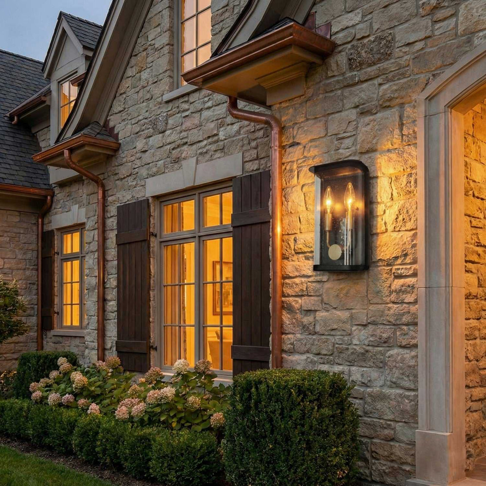 Artcraft Canada - AC8970BK - Two Light Outdoor Lantern - Stonegate - Black