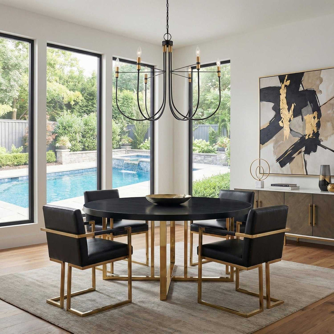 Artcraft Canada - AC12226BB - Six Light Chandelier - Foundry - Black
