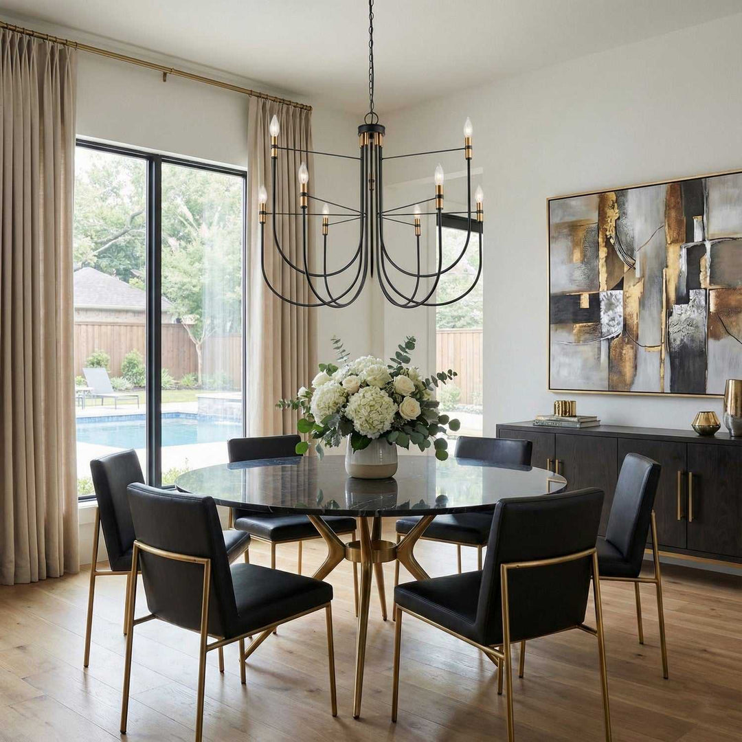 Artcraft Canada - AC12229BB - Nine Light Chandelier - Foundry - Black