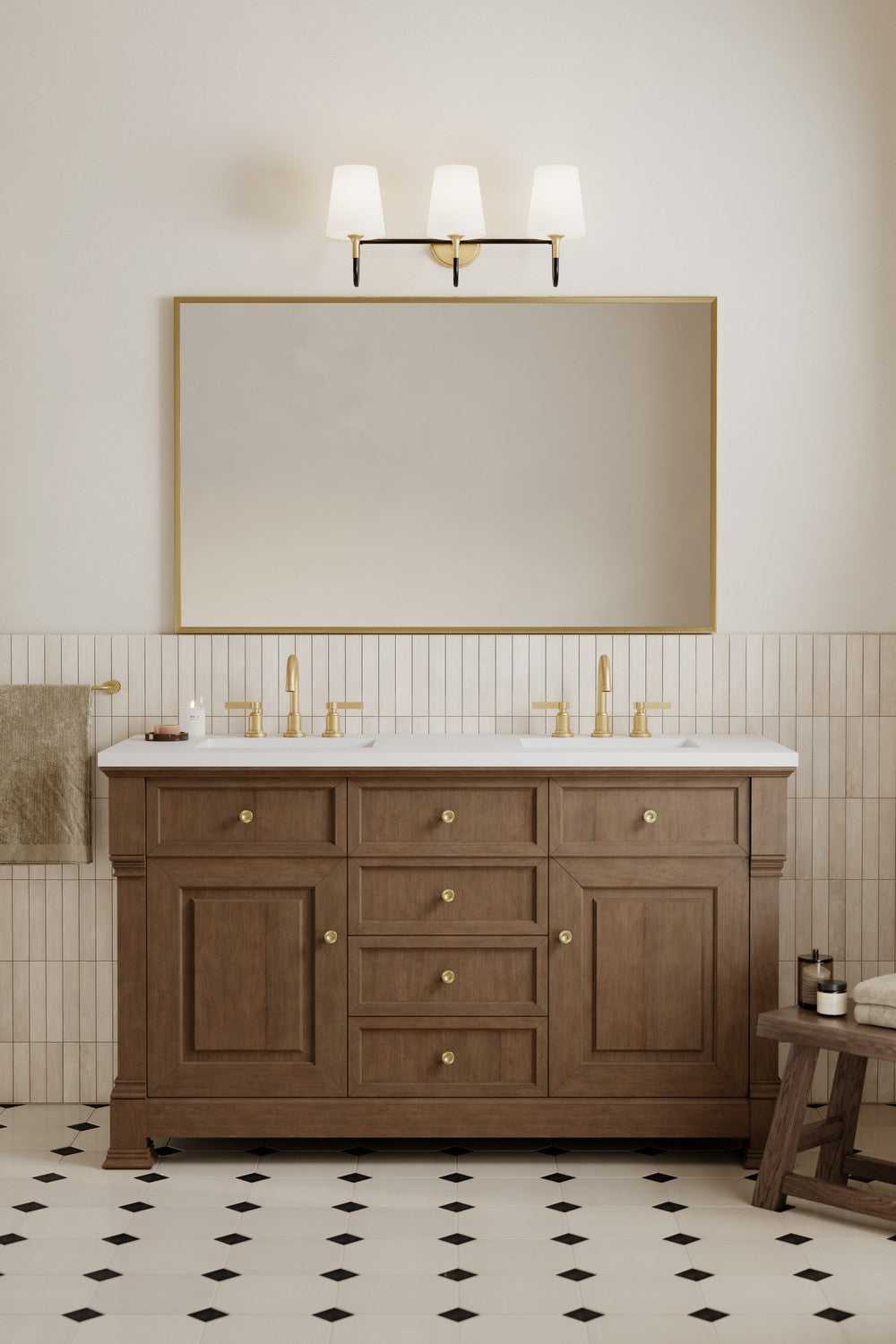 Brienne Three Light Vanity in Legacy Brass Minka-Lavery