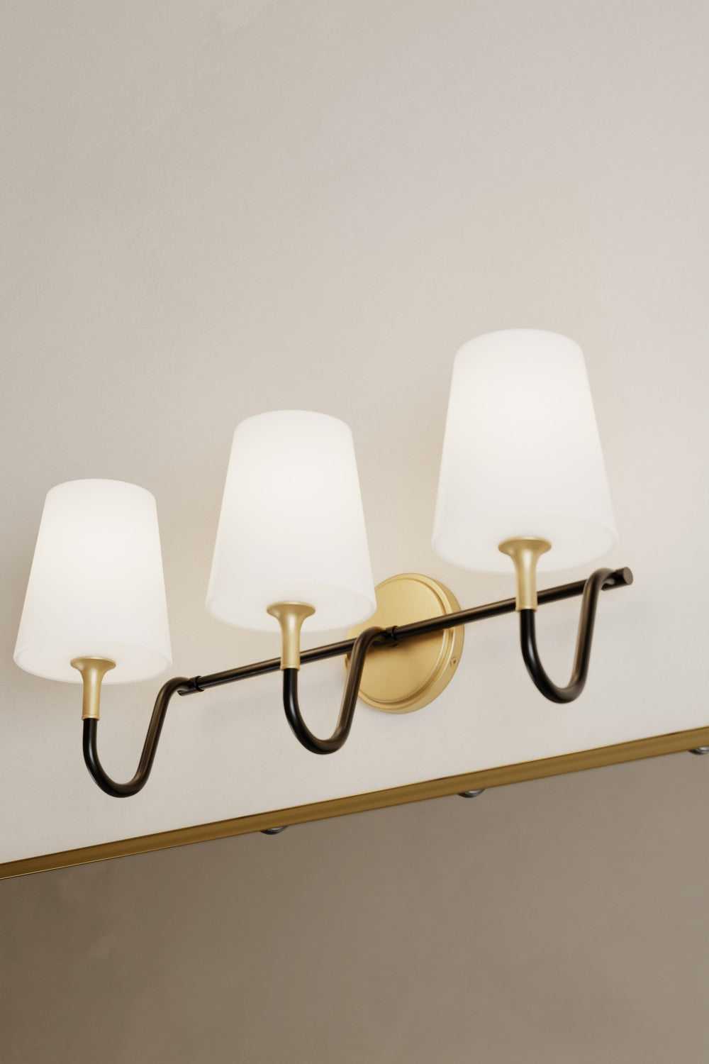 Brienne Three Light Vanity in Legacy Brass Minka-Lavery