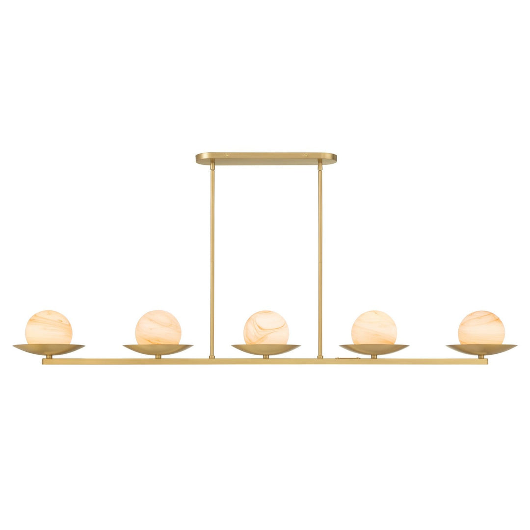 Olenne Five Light Linear Chandelier in Legacy Brass Minka-Lavery
