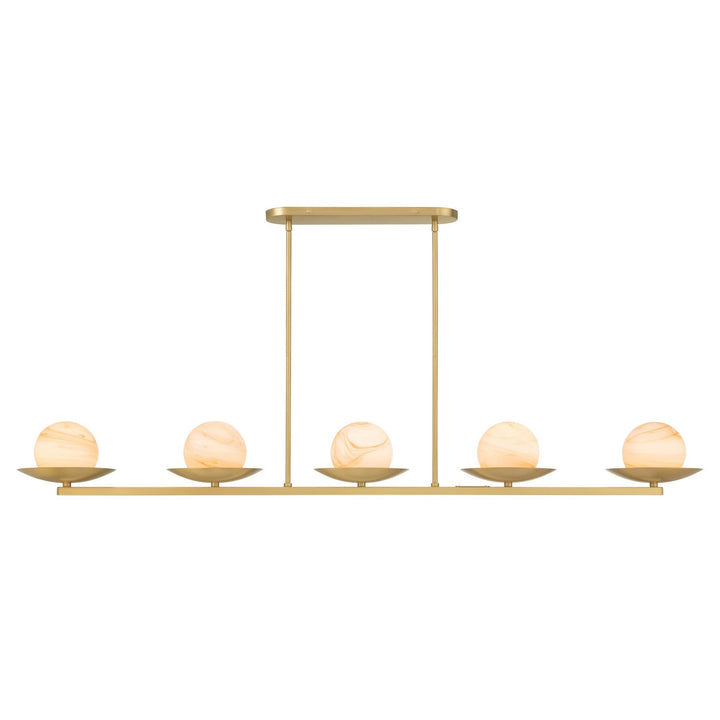 Olenne Five Light Linear Chandelier in Legacy Brass Minka-Lavery