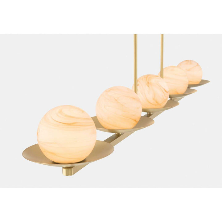 Olenne Five Light Linear Chandelier in Legacy Brass Minka-Lavery