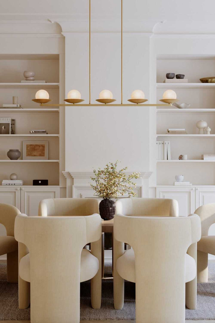 Olenne Five Light Linear Chandelier in Legacy Brass Minka-Lavery