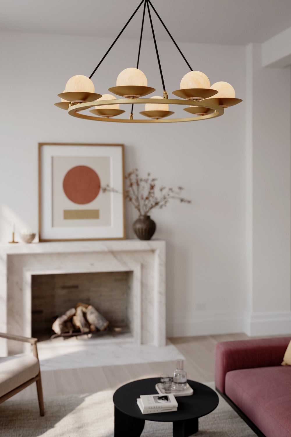 Olenne Eight Light Pendant in Legacy Brass Minka-Lavery