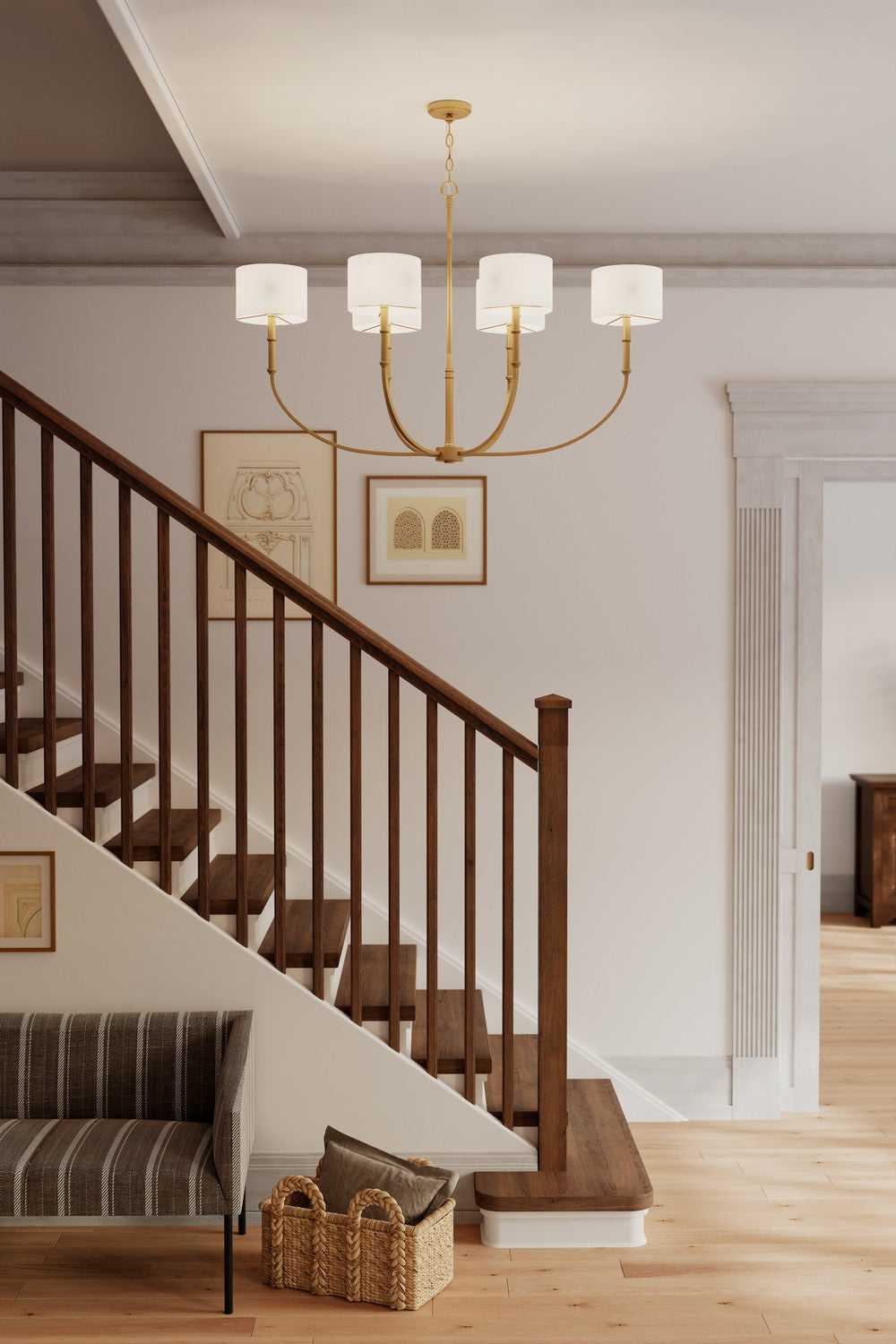 Molvene Six Light Linear Chandelier in Legacy Brass Minka-Lavery