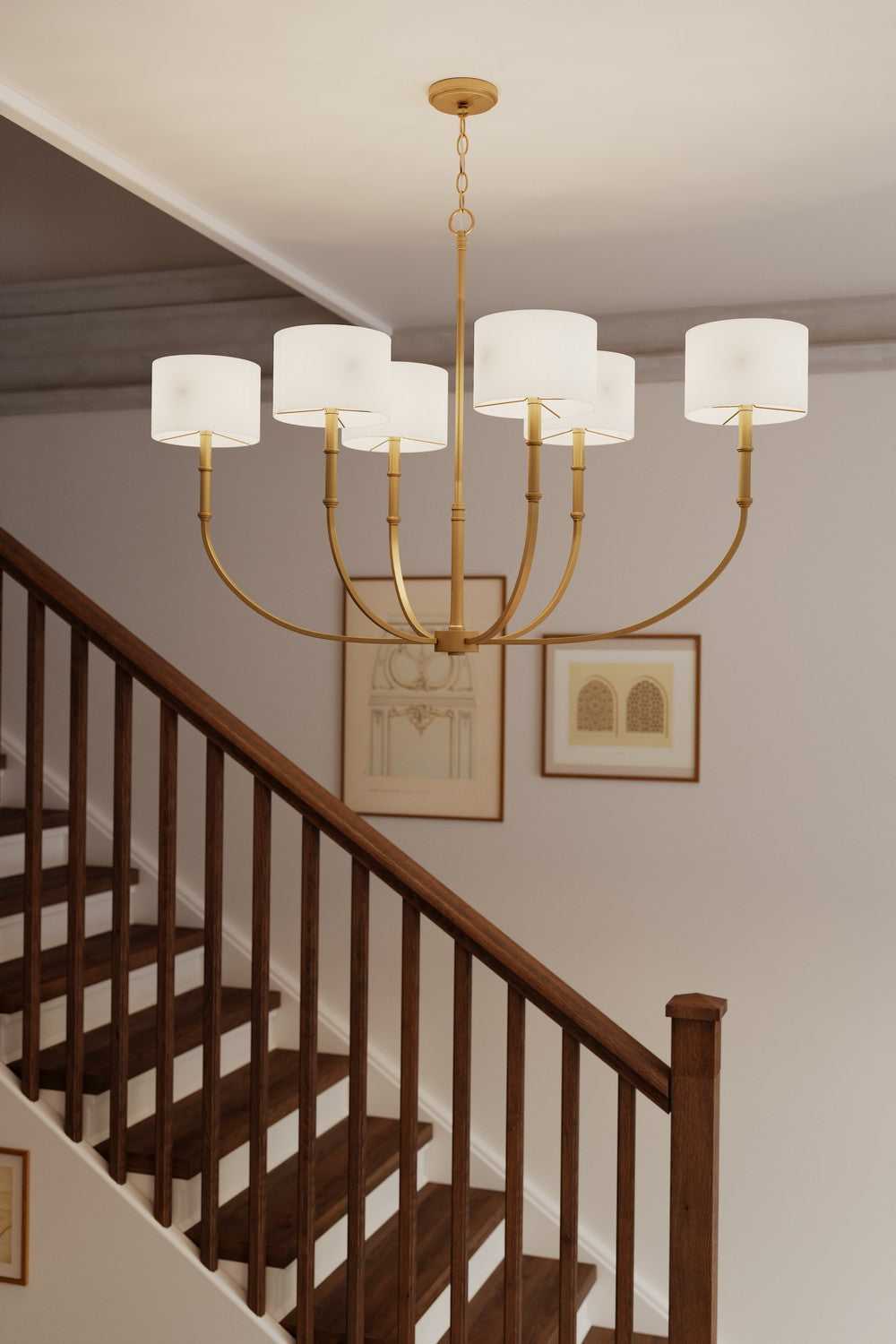 Molvene Six Light Linear Chandelier in Legacy Brass Minka-Lavery