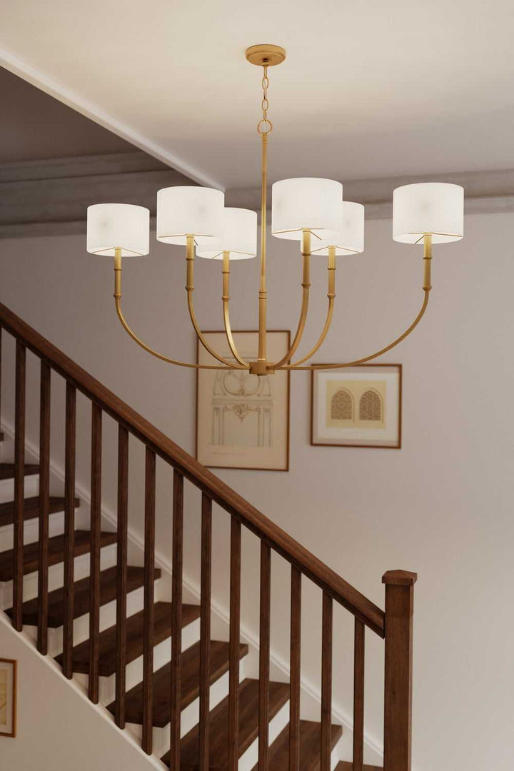 Molvene Six Light Linear Chandelier in Legacy Brass Minka-Lavery