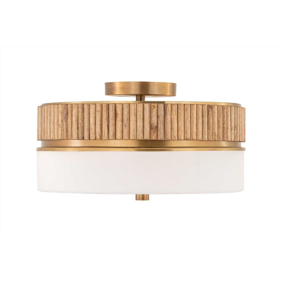 Nebri Three Light Semi-Flush Mount in Legacy Brass Minka-Lavery