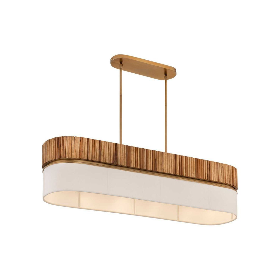 Nebri Five Light Linear Chandelier in Legacy Brass Minka-Lavery