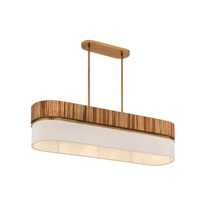 Nebri Five Light Linear Chandelier in Legacy Brass Minka-Lavery
