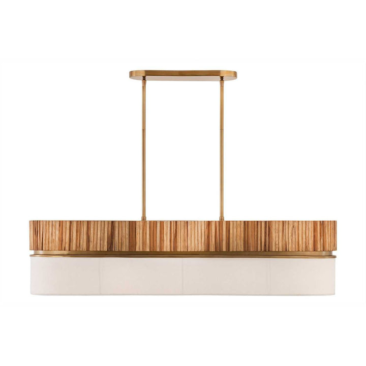 Nebri Five Light Linear Chandelier in Legacy Brass Minka-Lavery