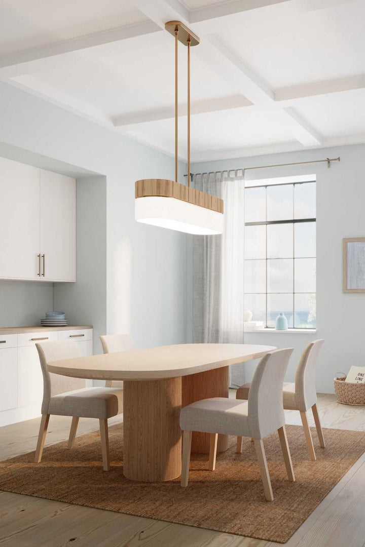 Nebri Five Light Linear Chandelier in Legacy Brass Minka-Lavery