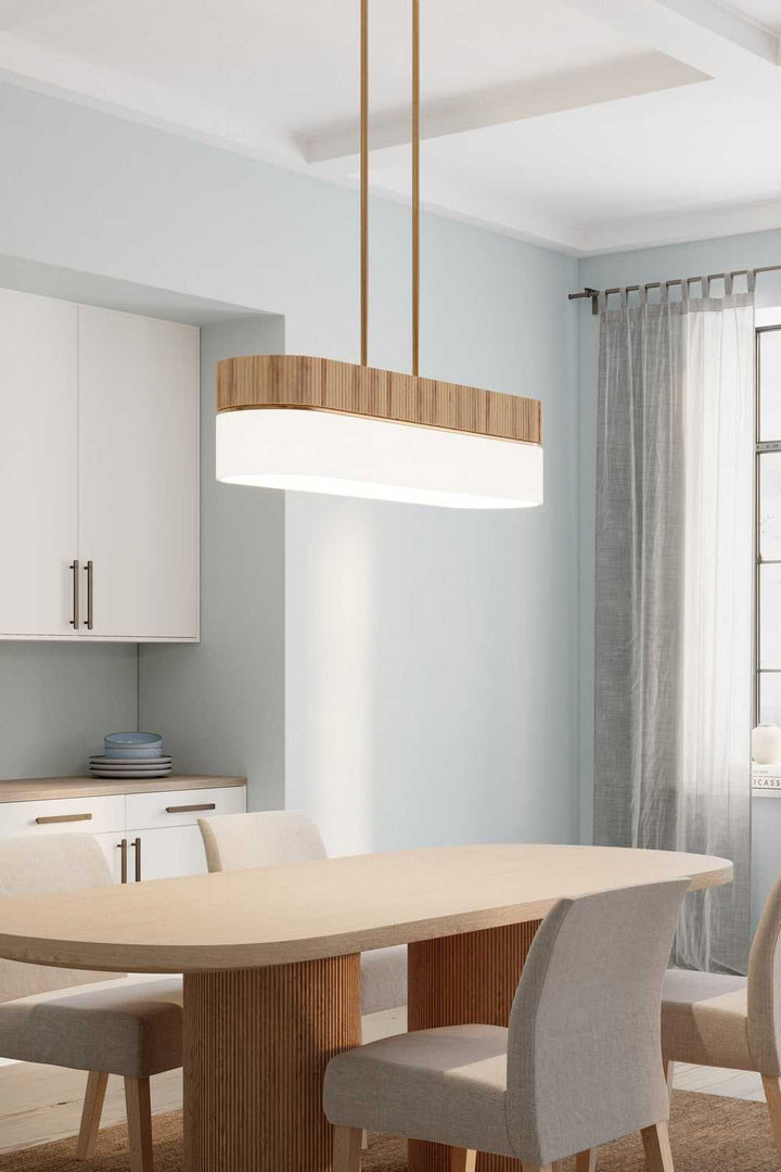 Nebri Five Light Linear Chandelier in Legacy Brass Minka-Lavery