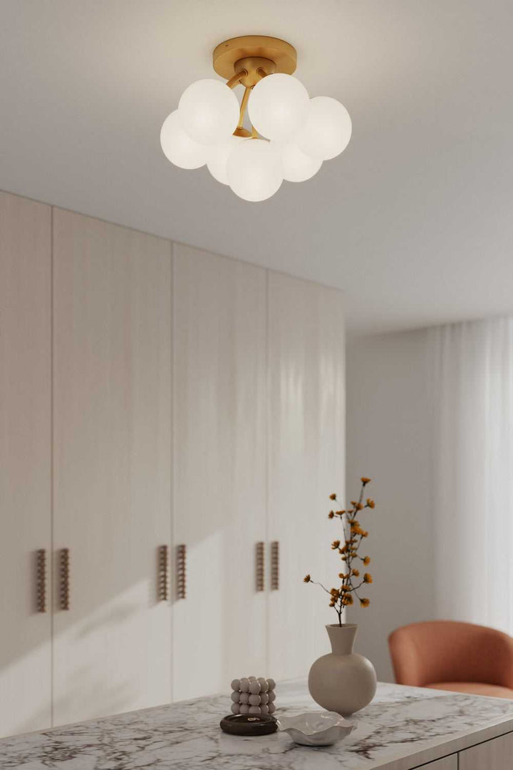 Lunara Seven Light Semi-Flush Mount in Legacy Brass Minka-Lavery