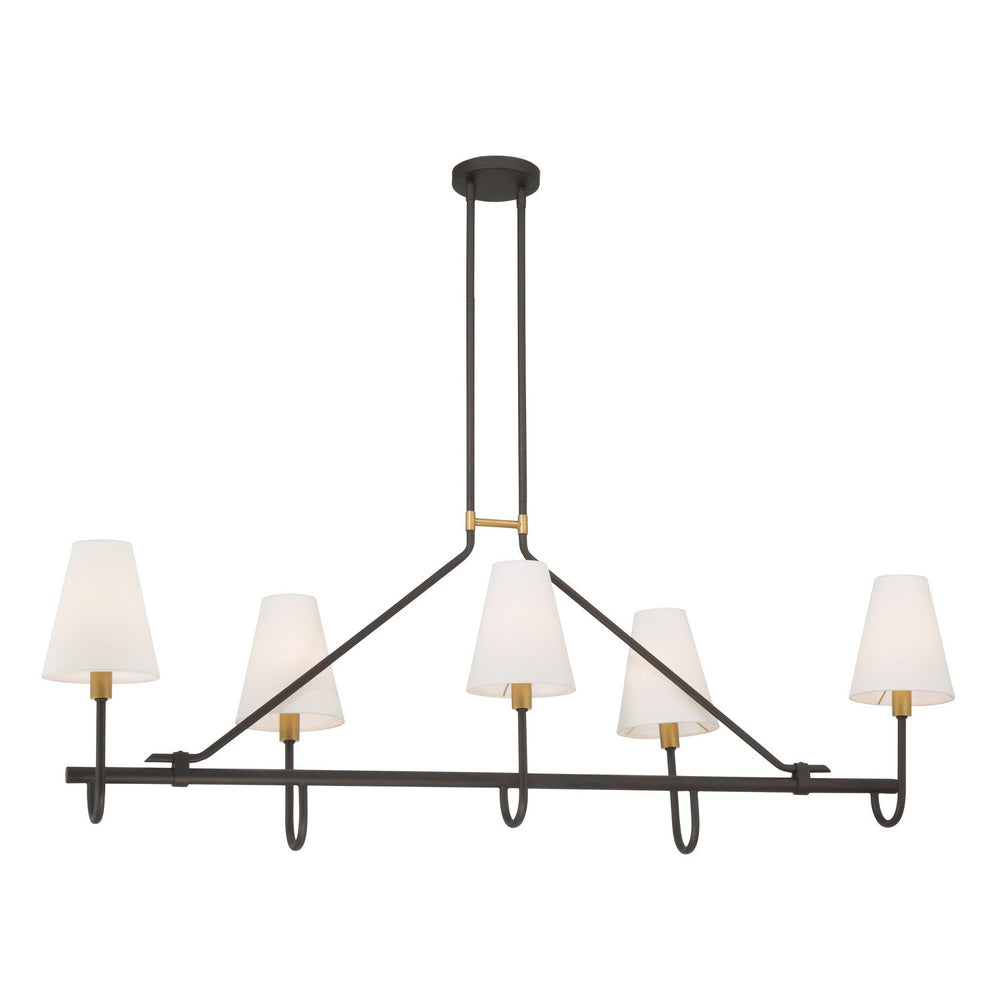 Bellforge Five Light Linear Chandelier in Legacy Brass Minka-Lavery