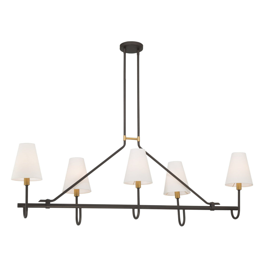 Bellforge Five Light Linear Chandelier in Legacy Brass Minka-Lavery