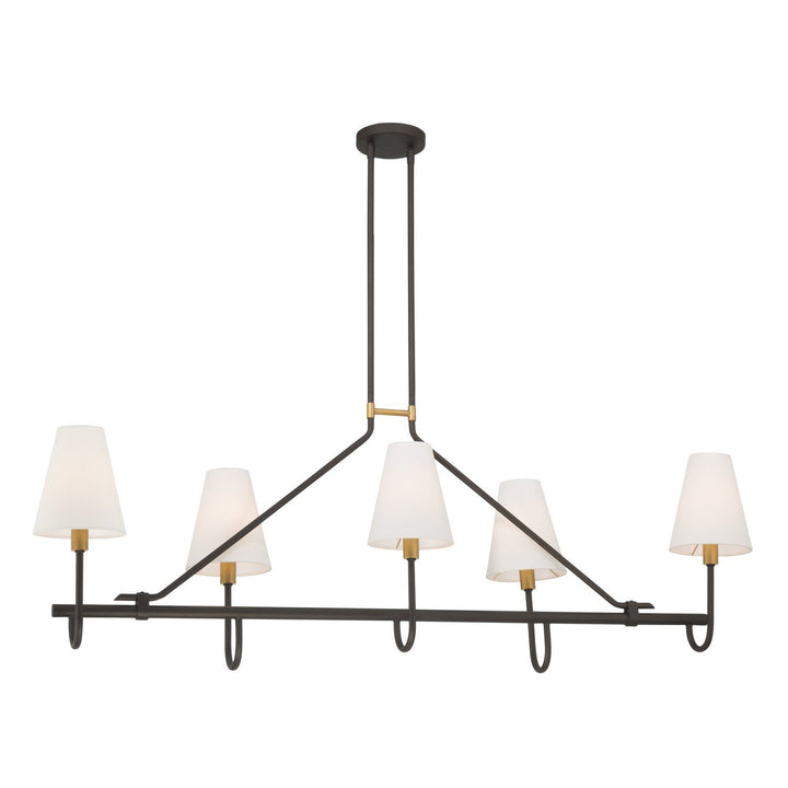 Bellforge Five Light Linear Chandelier in Legacy Brass Minka-Lavery