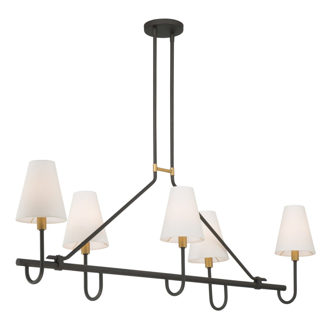 Bellforge Five Light Linear Chandelier in Legacy Brass Minka-Lavery