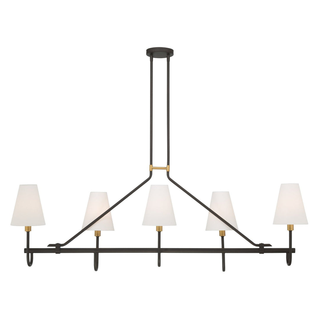 Bellforge Five Light Linear Chandelier in Legacy Brass Minka-Lavery