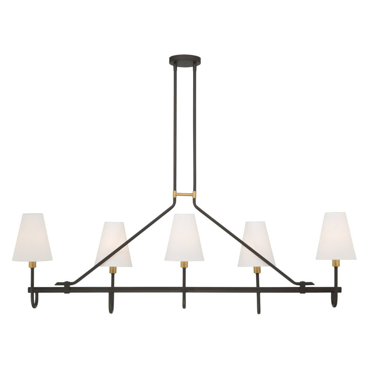 Bellforge Five Light Linear Chandelier in Legacy Brass Minka-Lavery
