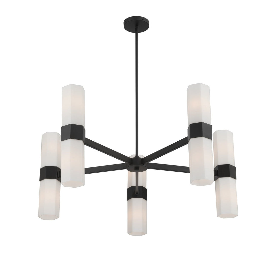 Delgada Ten Light Chandelier in Dark Matte Black Minka-Lavery